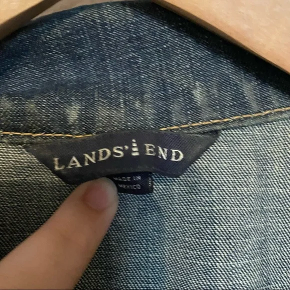 Lands’ End - Dark wash denim trucker jacket. Size L (14-16). - Picture 7 of 7